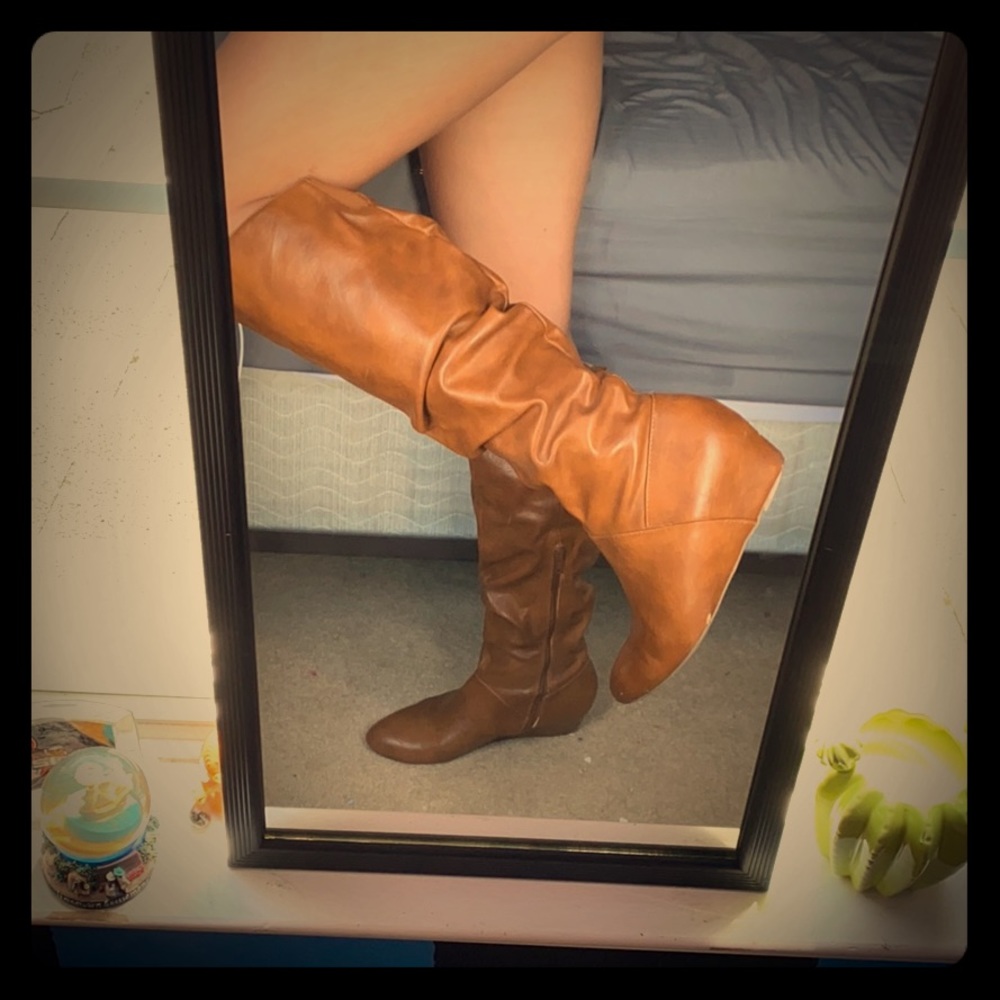super cute brown knee high boots